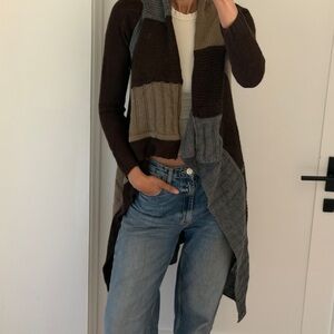 Brown M Fredrick Open Front Cardigan